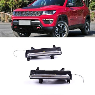 Car Flashing for Jeep Compass 2016 2017 LED DRL Daytime Running Light Daylight Waterproof Yellow Signal Lamp 1 Set