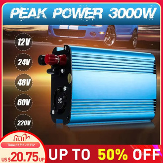 Car Inverter 3000W DC 12/24/48/60V To AC 220V Voltage transformer Pure Sine Wave Solar Power Inverte for car truck