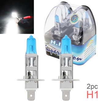 Car Light Bulbs 2pcs/lot 12V H1 55W 6000K White Light Super Bright Car Xenon Halogen Lamp Auto Front Headlight Fog Bulb
