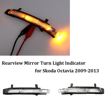 Car Rearview Side Mirror Led Turn Signals Light Blinker Reversing Lamp Indicator For Skoda Octavia 2009 2010 2011 2012 2013
