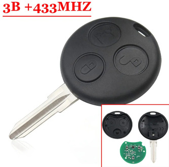 Car Remote Key Fob For Mercedes Smart 433/434MHz 3 Button For Benz Key Remote For Two For Four Roadster