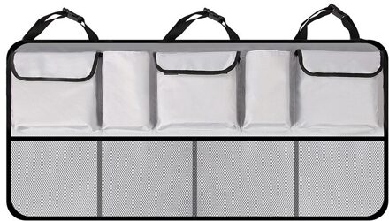 Car Seat Terug Storage Opknoping Bag Suv Auto Waterdichte Opslag Opbergdoos Netto Zak In-Auto Levert grijs groot