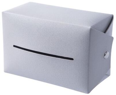 Car Seat Terug Zonneklep Tissue Armsteun Lederen Tissue Doos Houder Trash Box Creatieve Verwijderbare Papieren Servet Box Organizer Voor auto Grijs