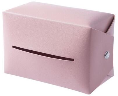 Car Seat Terug Zonneklep Tissue Armsteun Lederen Tissue Doos Houder Trash Box Creatieve Verwijderbare Papieren Servet Box Organizer Voor auto Roze