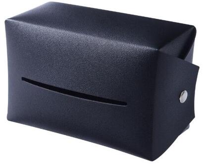 Car Seat Terug Zonneklep Tissue Armsteun Lederen Tissue Doos Houder Trash Box Creatieve Verwijderbare Papieren Servet Box Organizer Voor auto zwart