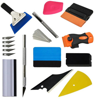 Car Squeegee Scraper Wrapping Tools Kit Vinyl Squeegee Felt Scraper Pro Cutter Razor Window Tint Auto Car Accessories