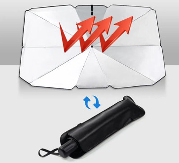 Car Sunshade Front Block Thermal Insulation Umbrella Car Windshield Sunshade Silver Tape 2 Size Optional for Car