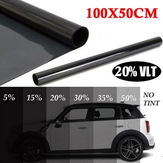 Car Window Film Tint 20% Vlt Film Film 100X50Cm Zwart