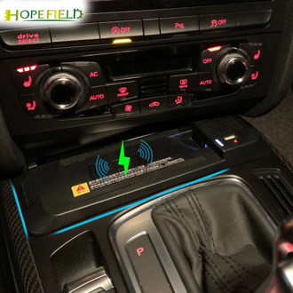 Car wireless charger for Audi A5 S5 RS5 Q5 A4 Allroad A4 B8.5 charging board lighter adapter for sumsung S9 S10 fast charge port