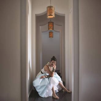 Carabel - antiek ontworpen hanglamp crème geborsteld, ivoor, wit