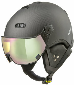 Carachillo Carbon zwart mat skihelm - meekleurend & polariserend Vizier (3 Keuzes)