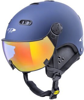 Carachillo skihelm blauw met single spiegel vizier (2 Keuzes)
