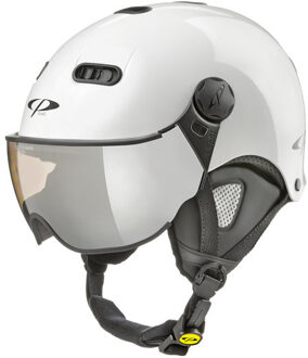 Carachillo XS skihelm wit glimmend - skihelm met spiegel vizier (☁/❄/☀)