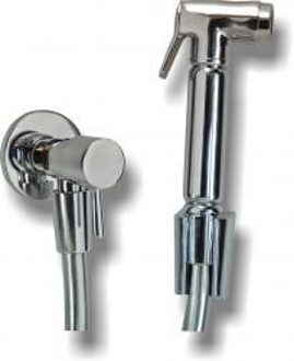 Caral knijp handdoucheset voor bidet, chroom