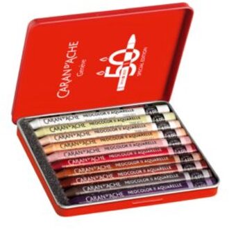 Caran d'ache Caran d' ache neocolor ii special edition auquarelkrijtjes, portrait 10 stuks