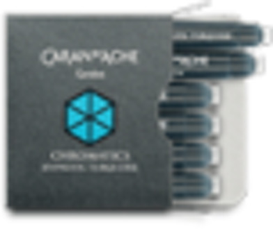 Caran d'ache vulpenvulling chromatics per 6 stuks, hypnotic turquoise