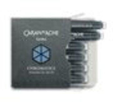 Caran d'ache vulpenvulling chromatics per 6 stuks, magnetic blue