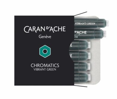 Caran d'ache vulpenvulling chromatics per 6 stuks, vibrant green