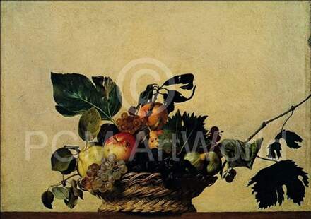 Caravaggio - Cesto Di Frutta Kunstdruk 80x56cm