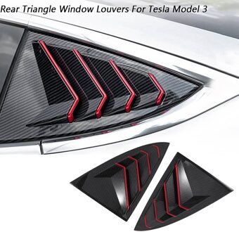 Carbon Fiber Car Rear Triple-Gedreven Venster Lamellen Side Vent Cover Decoratie Voor Tesla Model 3