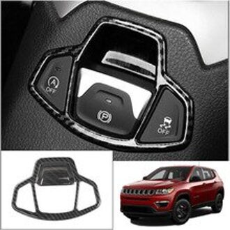 Carbon Fiber Elektronische Handrem Knop Cover Trim Voor Jeep Compass Knop Cover