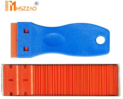 Carbon Fiber Film Clean Razor Scraper+100PCS 1.5" Double Edge Razor Blade Auto Window Tint Car Stickers Glue Remover