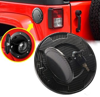 Carbon Fiber Fuel Gas Tank Cap Lock Cover Met Sleutels Voor Jeep Wrangler Jk 2007