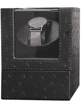 Carbon Fiber Horloge Shaker Mini Enkele Elektrische Horloge Doos Self Winding Horloge Ontvanger Display Horloge Winder Box Eu/us/Uk/Au Ostrich patroon carb