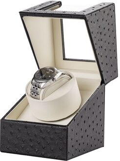 Carbon Fiber Horloge Shaker Mini Enkele Elektrische Horloge Doos Self Winding Horloge Ontvanger Display Horloge Winder Box Eu/us/Uk/Au Ostrich patroon whit