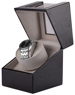 Carbon Fiber Horloge Shaker Mini Enkele Elektrische Horloge Doos Self Winding Horloge Ontvanger Display Horloge Winder Box Eu/us/Uk/Au zwart grijs