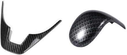 Carbon Fiber Interieur Pookknop Cover Trim Met Abs Carbon Fiber Stijl Stuurwiel Sticker Trim