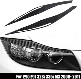 Carbon Fiber Koplamp Ooglid Wenkbrauw Cover Stickers Trim Voor Bmw E90 E91 328I 335I M3 2006