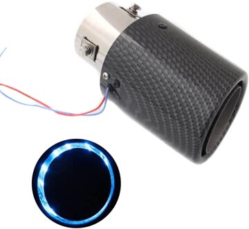 Carbon Fiber Led Uitlaat Tip Light-Emitting Auto Uitlaatpijp Uitlaat Uitlaatpijpen Met Hoge Temperatuur Led Licht F-Best Blauw