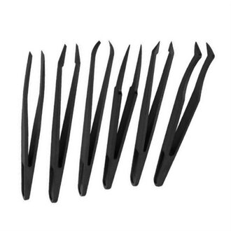 Carbon Fiber Plastic Gebogen Pincet Elastische Antistatische Pincet Plukken Vogelnest Haar Diy Handgereedschap Telefoon Computer Reparatie 93307