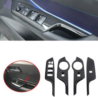 Carbon Fiber Stijl Abs Venster Lift Schakelaar Knop Panel Cover Trim Rechts Drive Voor Toyota C-HR Chr