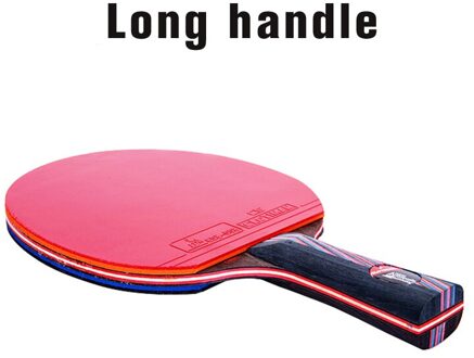 Carbon fiber tafeltennis racket 7 lagen lange handvat korte handvat horizontale grip tennis tafel paddle blade rubber lang handvat