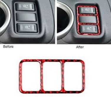 Carbon Fiber Verwarming Knop Cover Sticker Cover Stoelverwarming Knop Trim