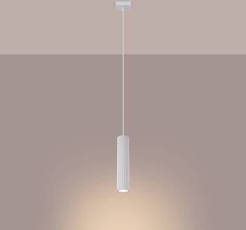 Carbon hanglamp, wit, Ø 6 cm, aluminium