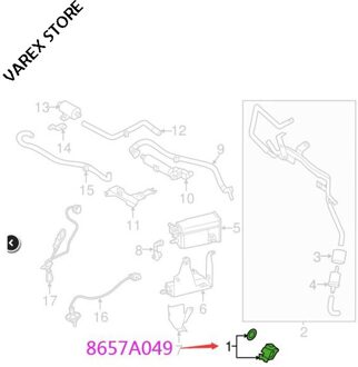 Carbon Klep Voor Outlander Sport. Lancer. 2.4L, -17. 2.4L, -20 Oem: 8657A049