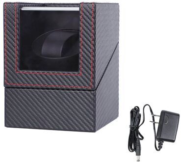 Carbon Lederen Motor Shaker Horloge Winder Houder Display Automatische Mechanische Horloge Kronkelende Doos Sieraden Automatische Horloge Eu/Ons/au EU koolstof zwart
