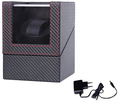 Carbon Motor Shaker Horloge Winder Houder Display Automatische Mechanische Horloge Kronkelende Doos Sieraden Automatische Horloge Eu/Us/Uk/Au EU plug koolstof zwart