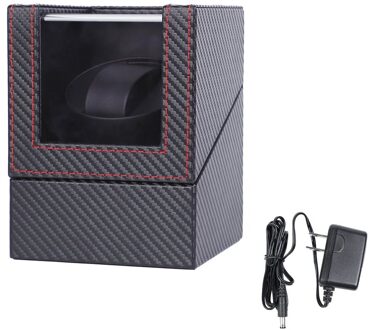 Carbon Motor Shaker Horloge Winder Houder Display Automatische Mechanische Horloge Kronkelende Doos Sieraden Automatische Horloge Eu/Us/Uk/Au US plug koolstof zwart