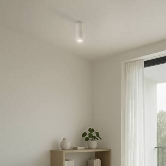 Carbon plafondlamp, beige, hoogte 20 cm, aluminium