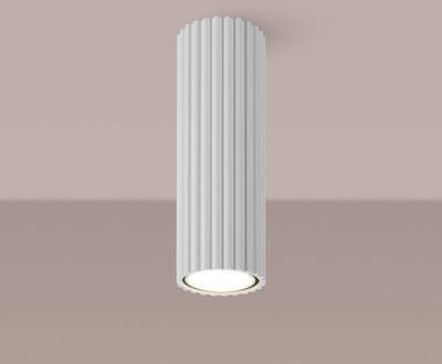 Carbon plafondlamp, wit, hoogte 20 cm, aluminium