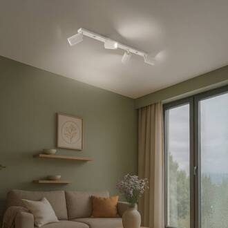Carbon plafondspot, beige, lengte 81 cm, aluminium, 4-lamps.