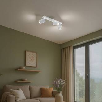 Carbon plafondspot, wit, lengte 45 cm, aluminium, 3-lamps.