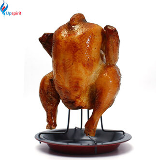 Carbon Staal Rechtop Kip Koffiebrander Rack Met Kom Tin Non-stick Koken Gereedschap Barbecue Vork Bakken Pan Bbq gereedschap Accessoires