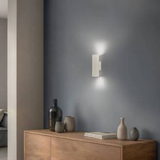 Carbon wandlamp, beige, hoogte 20 cm, aluminium, 2-lamps.