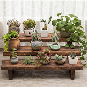 Carbonized Wood Damp-proof Antiseptic Flower Rack Multi-layer Plant Stand Shelves Garden Patio Balcony Planting Tools