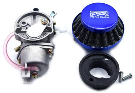 Carburateur Carb Carby + Staal 44Mm Luchtfilter Rood Blauw + Stack Voor 47cc 49cc Mini Moto Dirt Pocket bike Atv Quad Go Kart Mini Moto blauw-PPR
